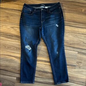 Time and Tru Women's Dark Blue Distressed Skinny Jeans